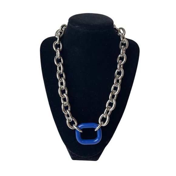 ALFANI blue Colored Link Collar Necklace, 19" + 2" extender - Picture 2 of 7